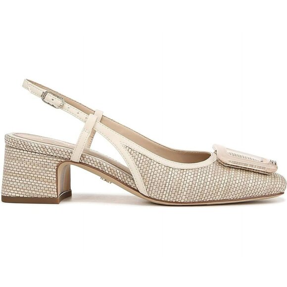 Sam Edelman Tracie Slingback Heel US Shoe Size: 9.5 M, Color:Light Natural Weave - Picture 2 of 9
